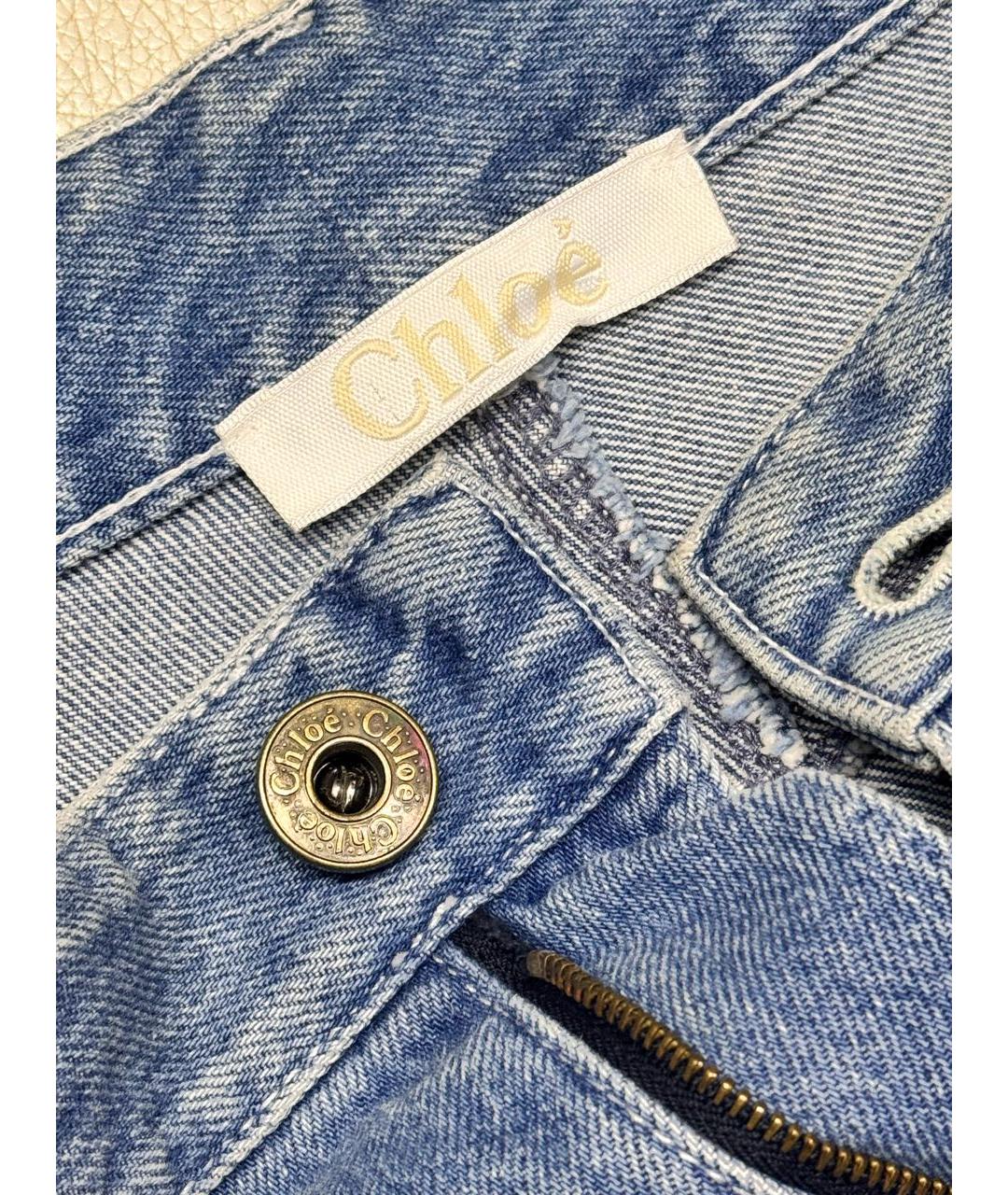 CHLOE Синие хлопковые прямые джинсы, фото 3