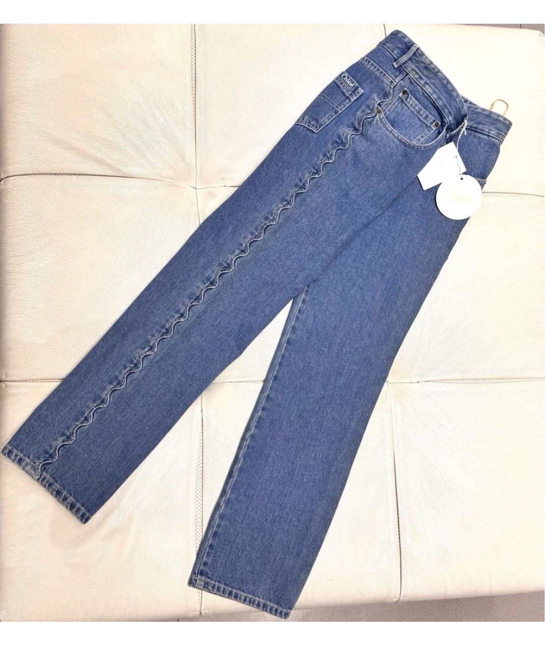 CHLOE Синие хлопковые прямые джинсы, фото 7