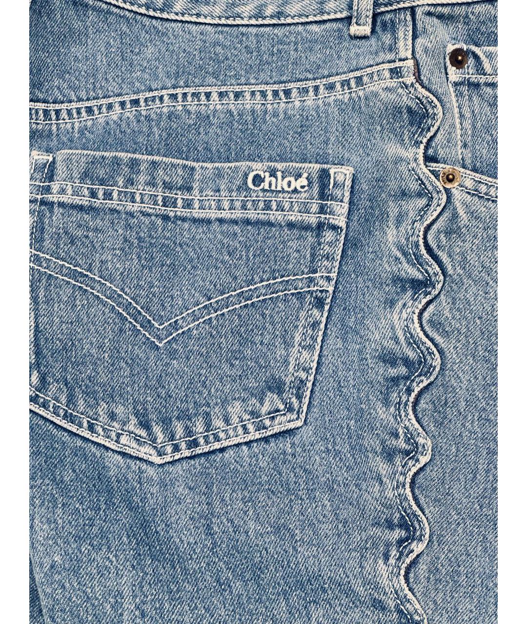 CHLOE Синие хлопковые прямые джинсы, фото 5