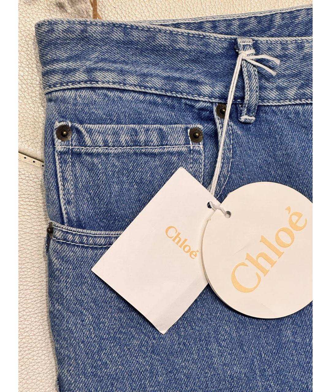 CHLOE Синие хлопковые прямые джинсы, фото 4