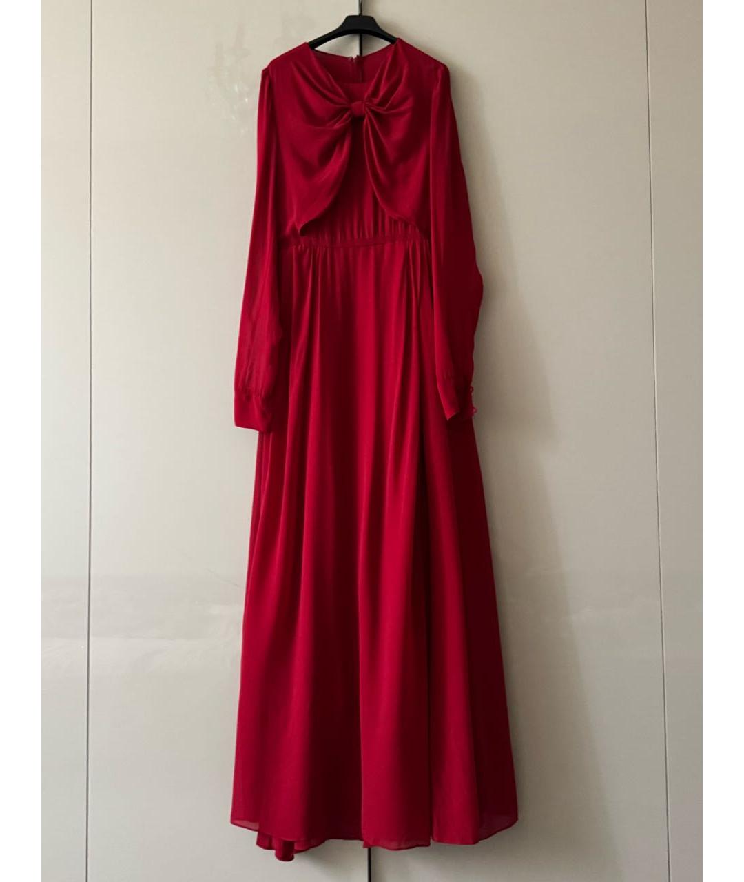 GIAMBATTISTA VALLI Бордовое шелковое вечернее платье, фото 7