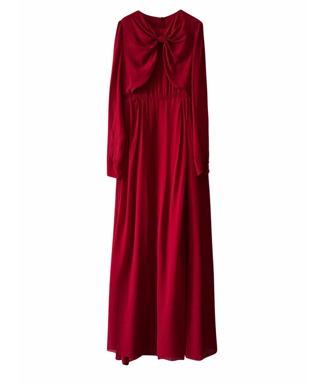 GIAMBATTISTA VALLI Бордовое шелковое вечернее платье, фото 1