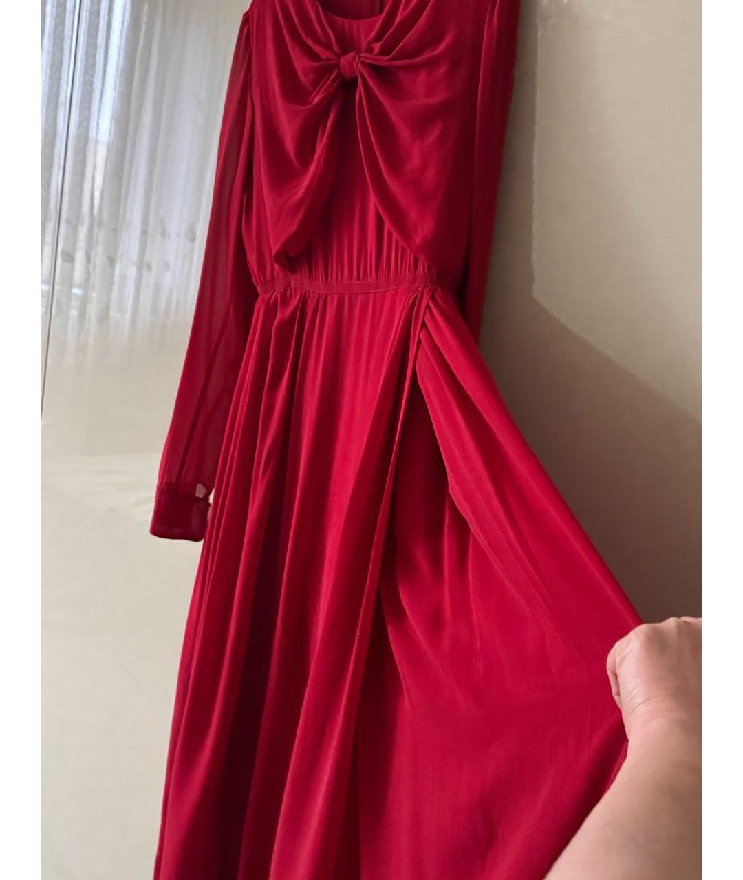 GIAMBATTISTA VALLI Бордовое шелковое вечернее платье, фото 3