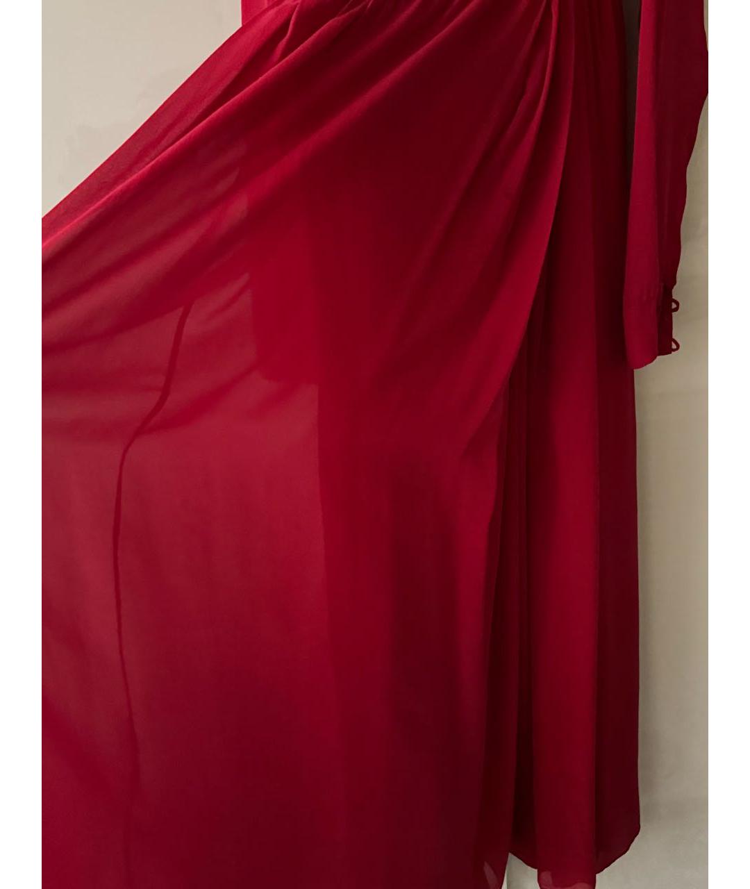 GIAMBATTISTA VALLI Бордовое шелковое вечернее платье, фото 5