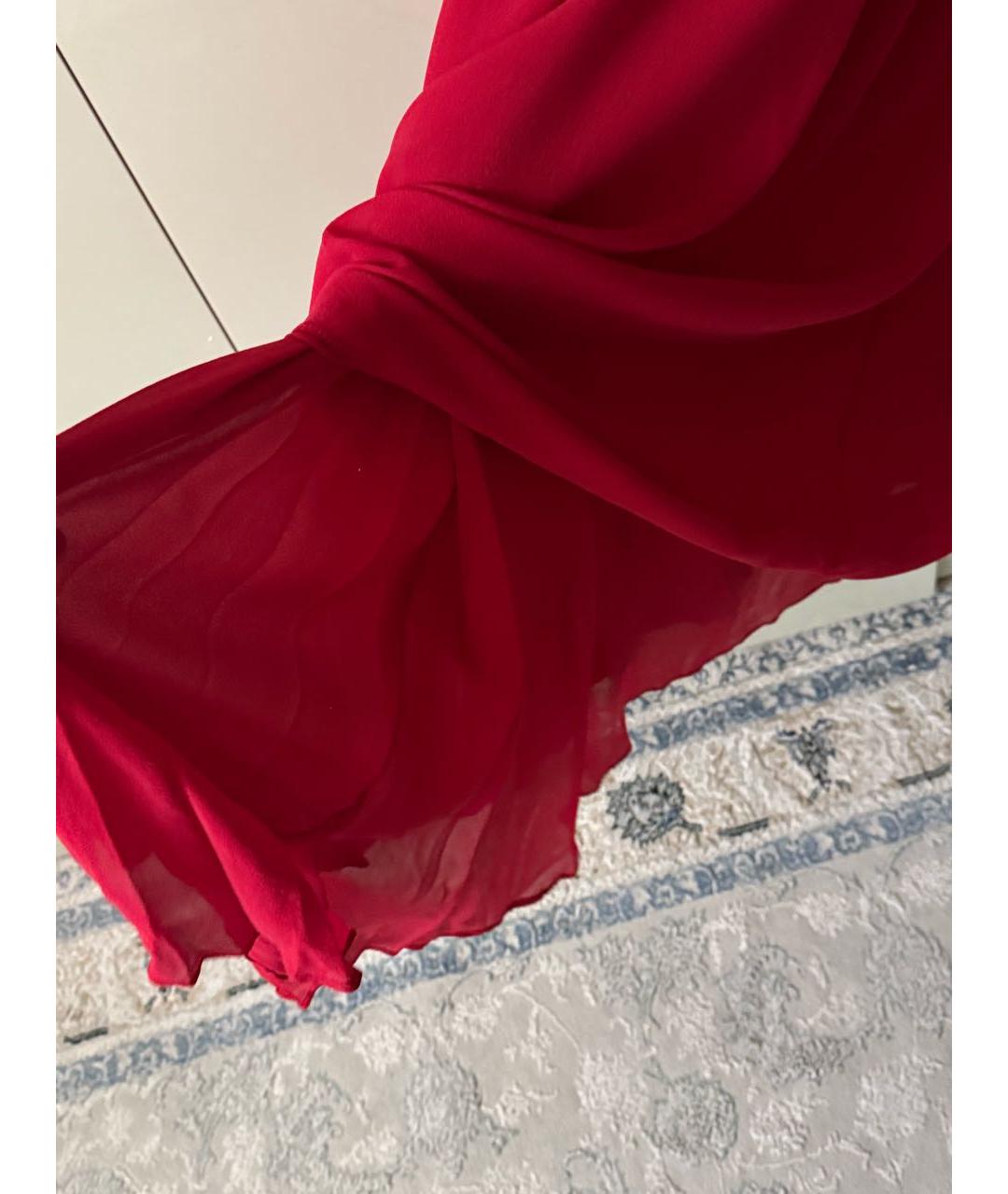 GIAMBATTISTA VALLI Бордовое шелковое вечернее платье, фото 6