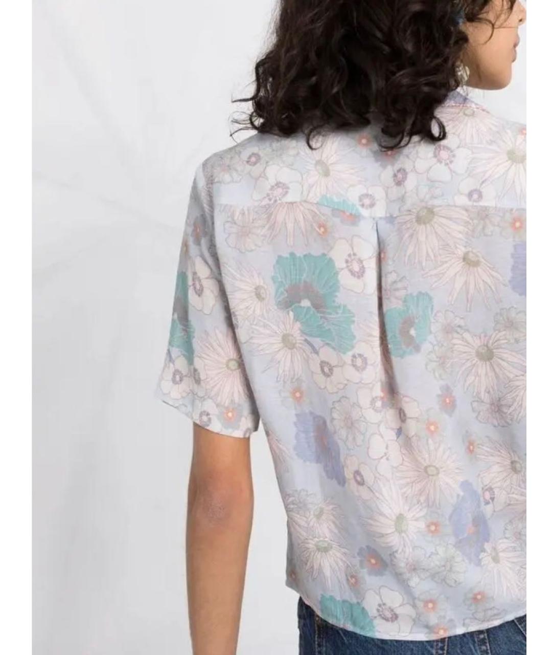 SANDRO Голубая льняная блузы, фото 8