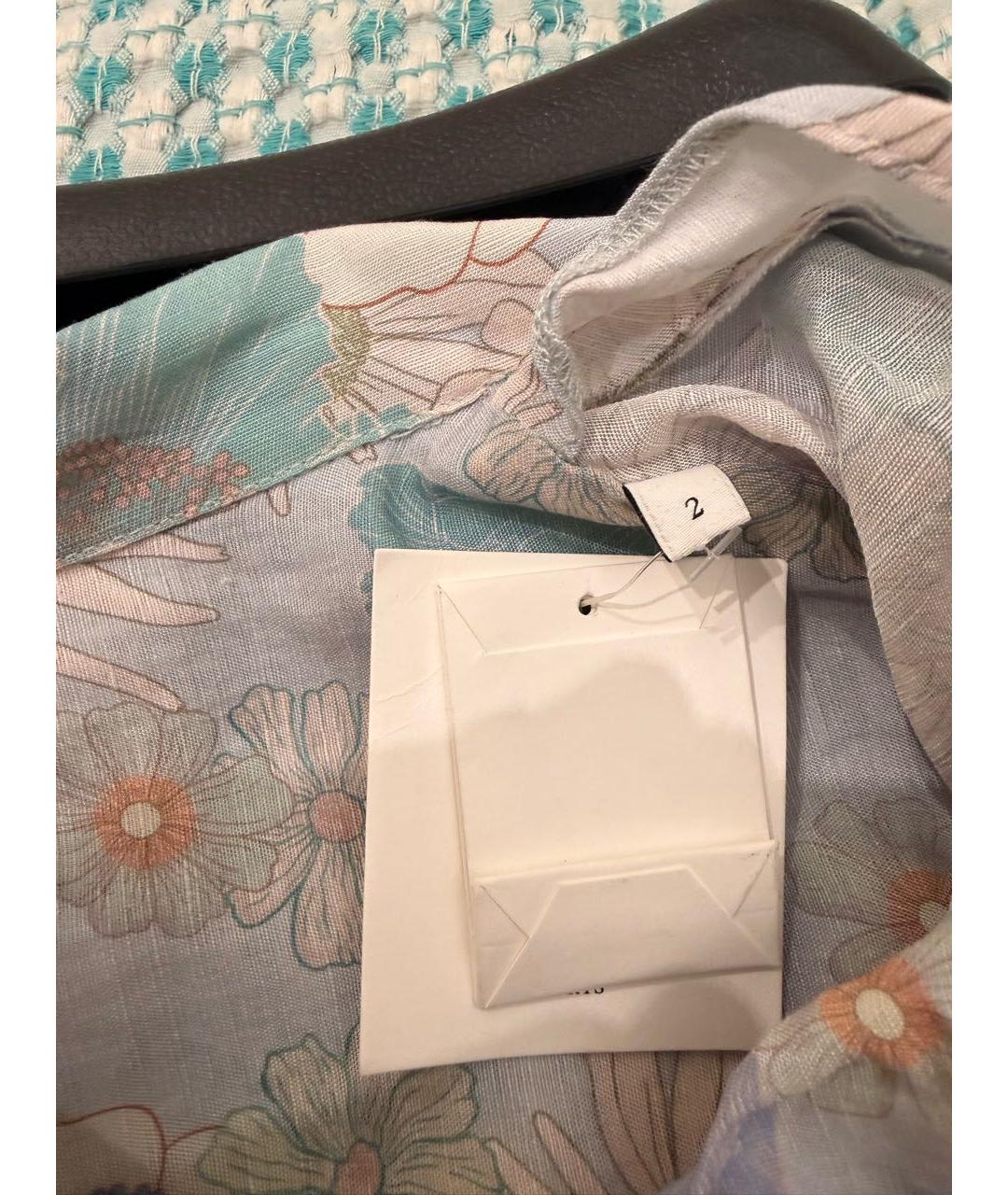 SANDRO Голубая льняная блузы, фото 3