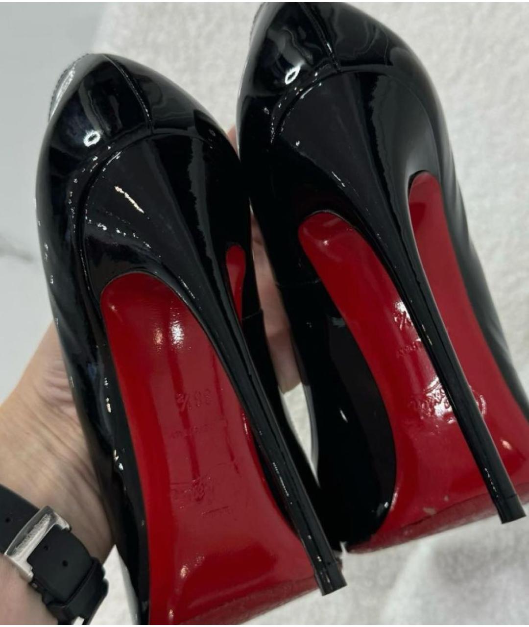 CHRISTIAN LOUBOUTIN Черные туфли из лакированной кожи, фото 3