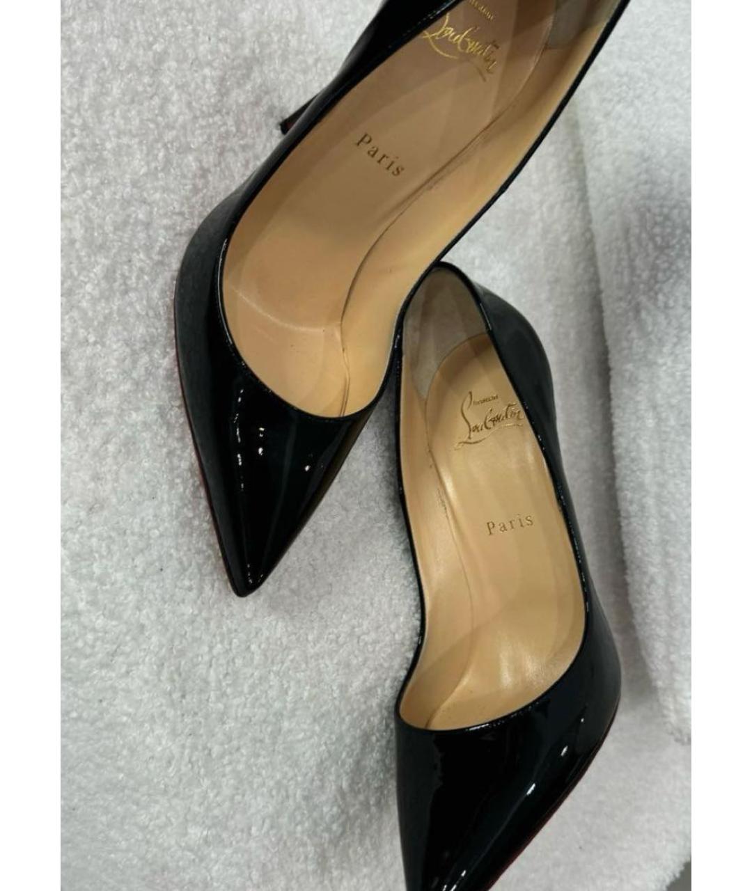 CHRISTIAN LOUBOUTIN Черные туфли из лакированной кожи, фото 2