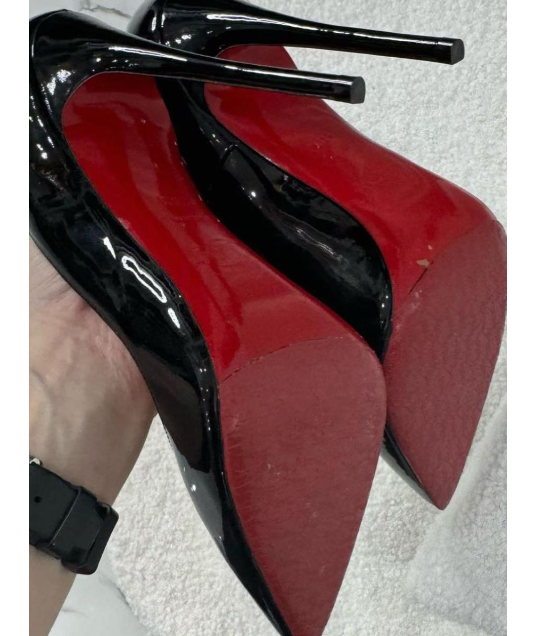 CHRISTIAN LOUBOUTIN Черные туфли из лакированной кожи, фото 4