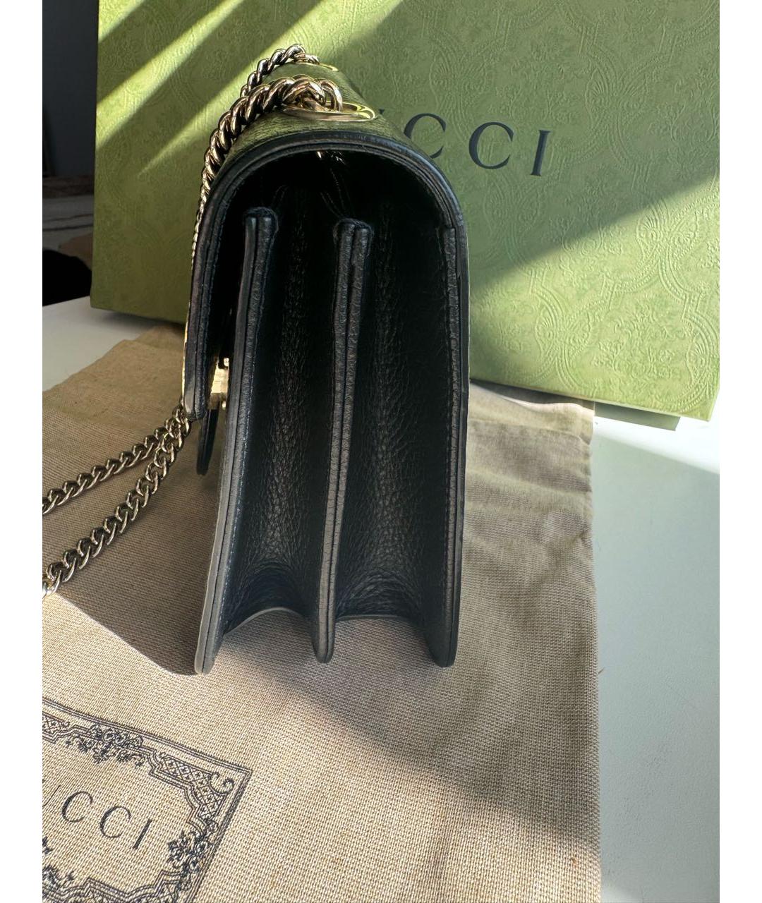 GUCCI Черная кожаная сумка через плечо, фото 2