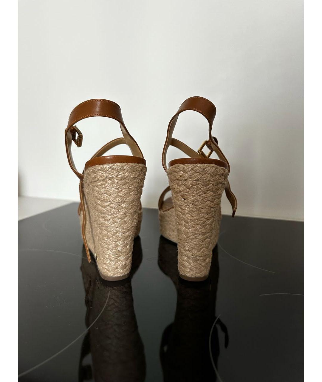 MICHAEL KORS Коричневые кожаные босоножки, фото 5