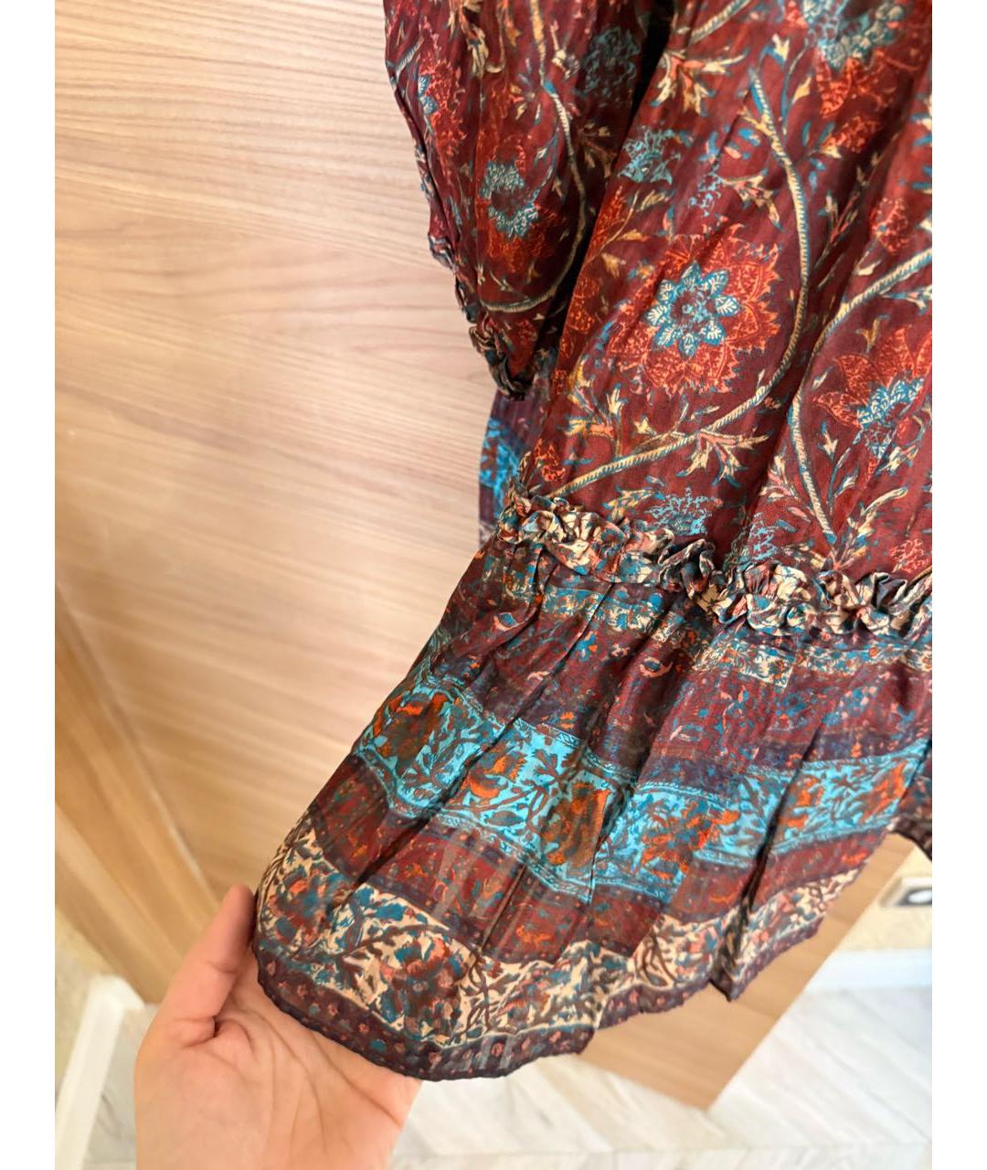 ULLA JOHNSON Мульти хлопковое повседневное платье, фото 7