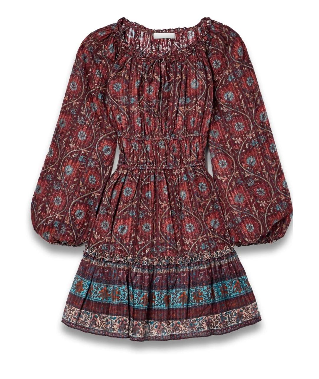 ULLA JOHNSON Мульти хлопковое повседневное платье, фото 9