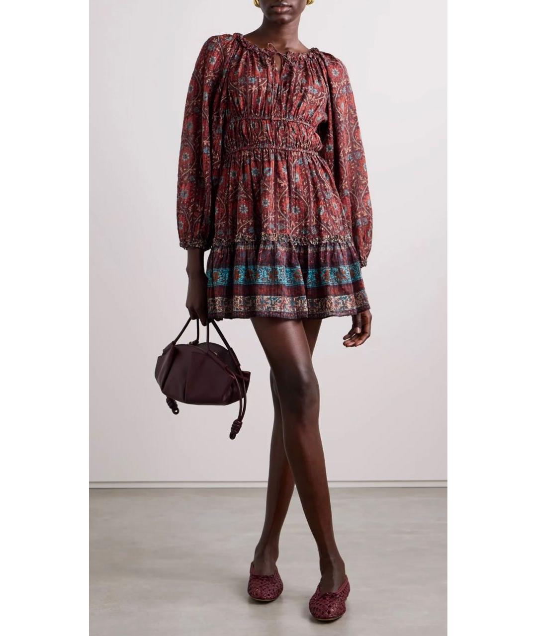ULLA JOHNSON Мульти хлопковое повседневное платье, фото 5