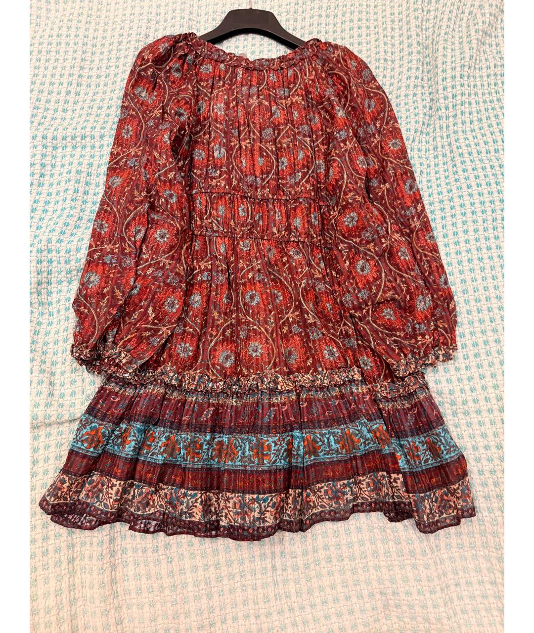 ULLA JOHNSON Мульти хлопковое повседневное платье, фото 4