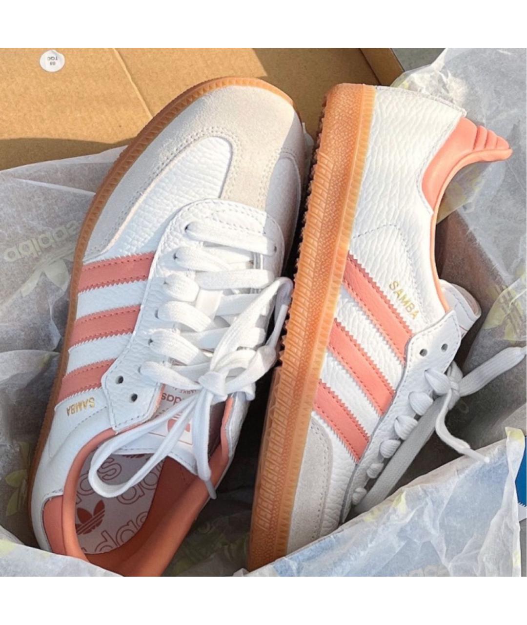 ADIDAS Оранжевое кожаные кроссовки, фото 2