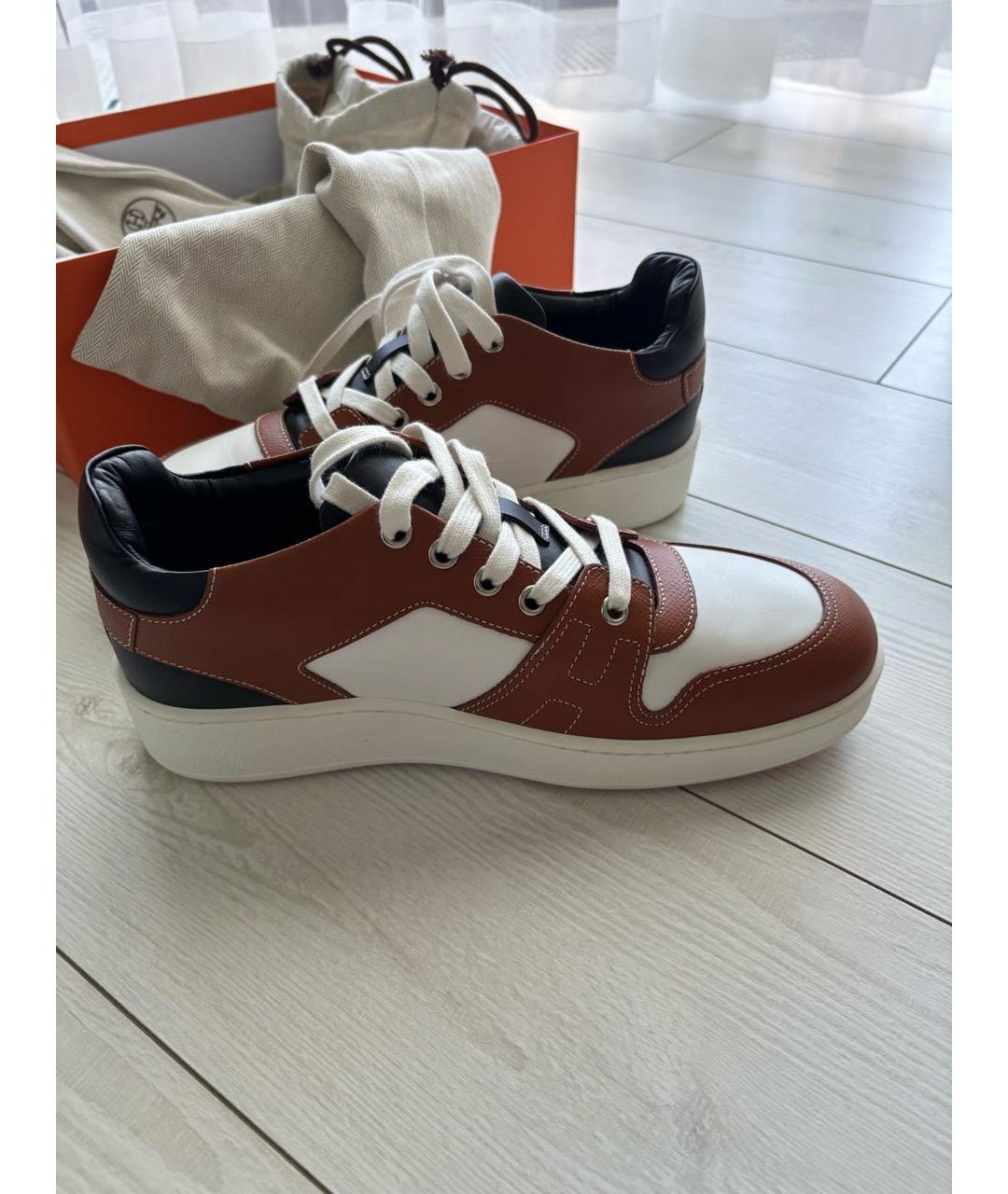 HERMES Мульти кожаные кеды, фото 5