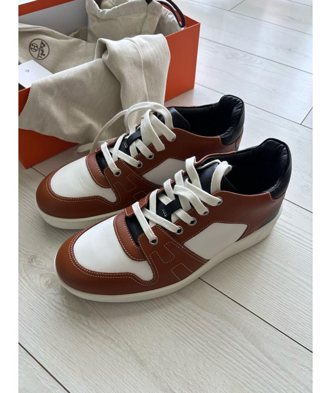 HERMES Мульти кожаные кеды, фото 2