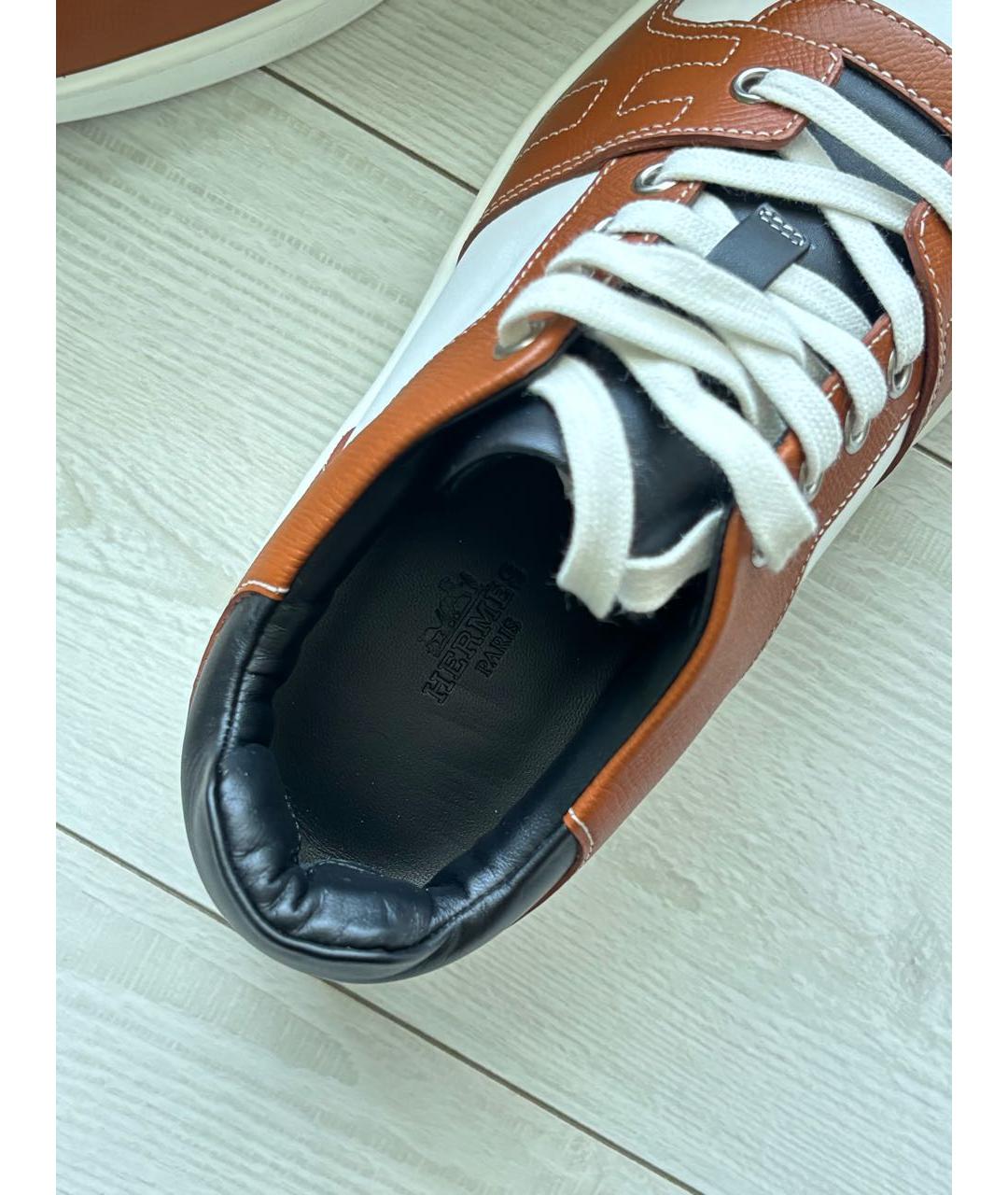 HERMES Мульти кожаные кеды, фото 4
