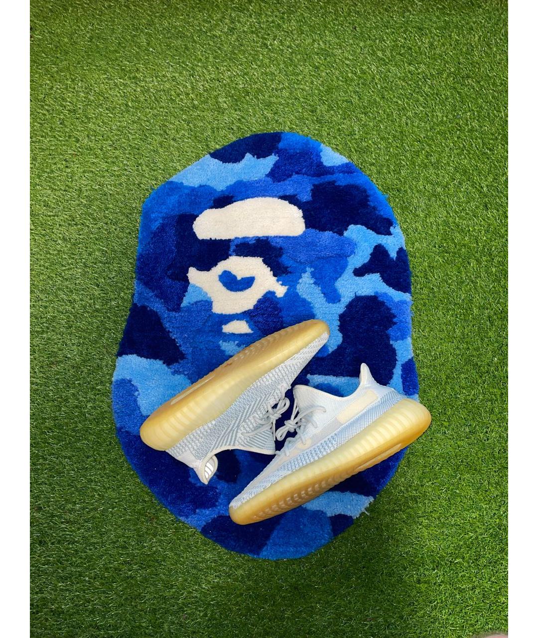 ADIDAS YEEZY Голубые текстильные низкие кроссовки / кеды, фото 2