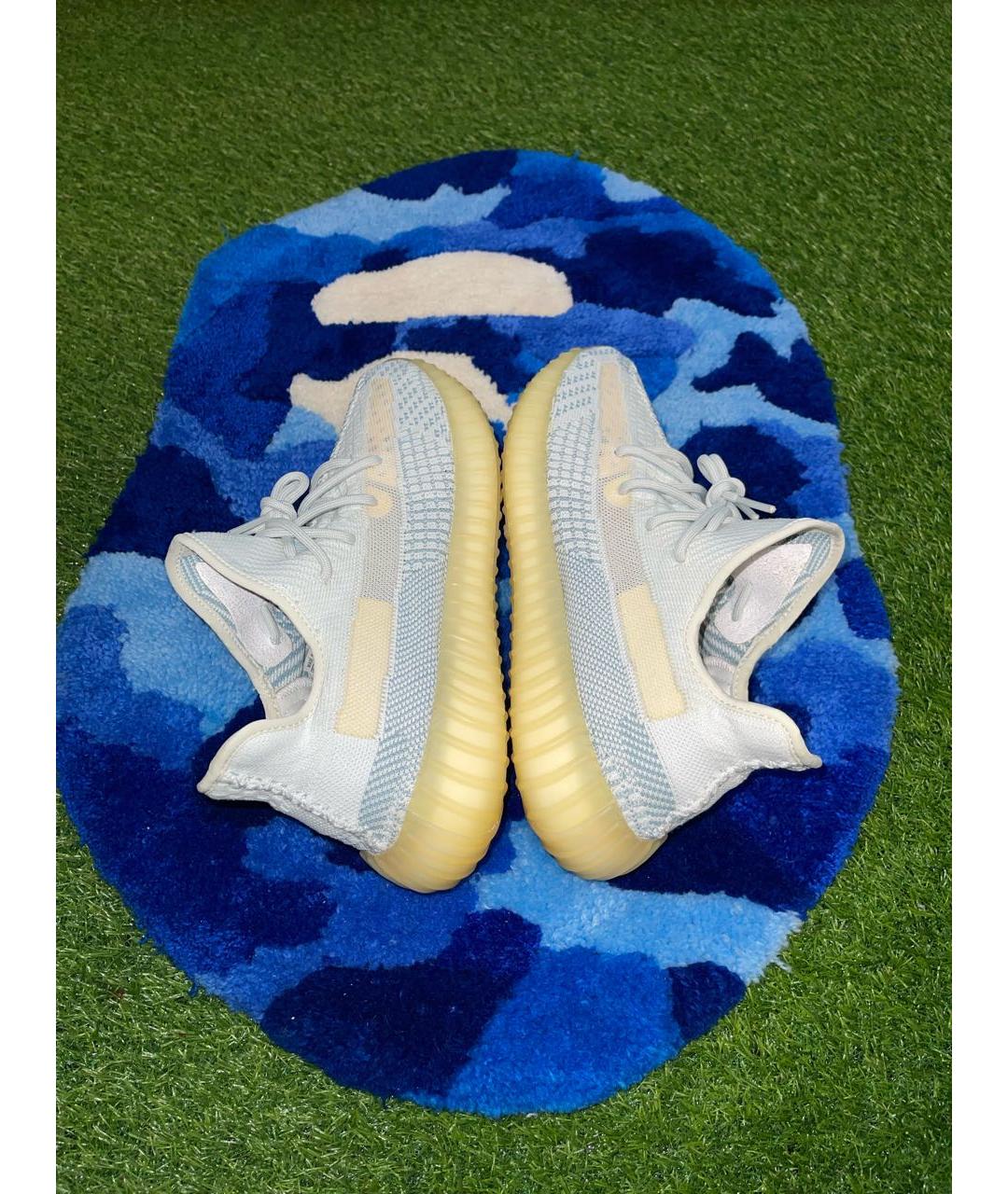 ADIDAS YEEZY Голубые текстильные низкие кроссовки / кеды, фото 5