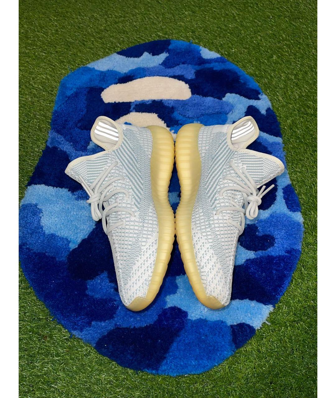 ADIDAS YEEZY Голубые текстильные низкие кроссовки / кеды, фото 4