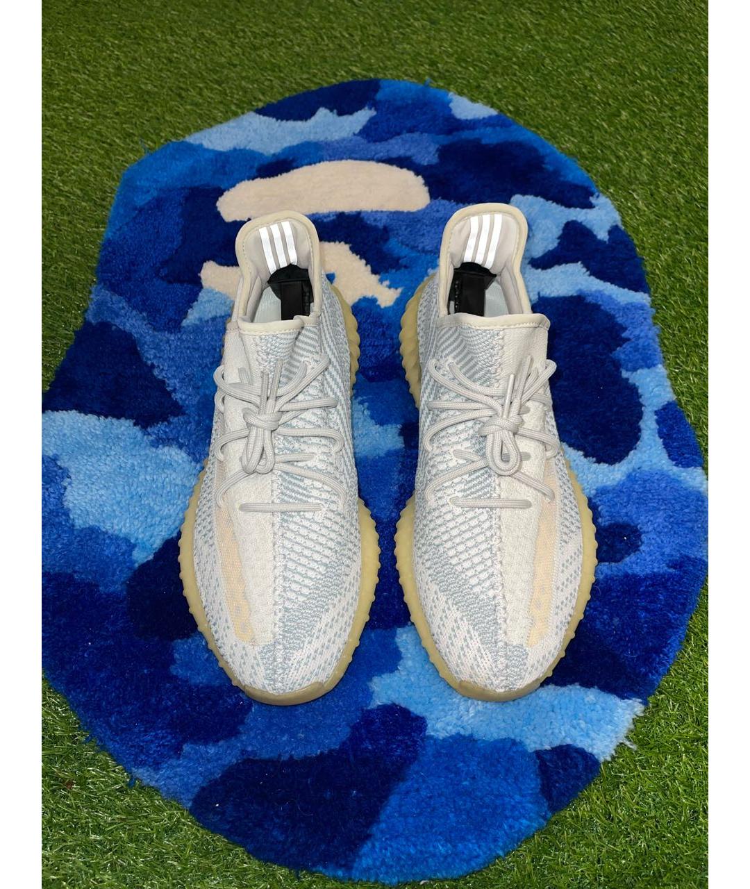 ADIDAS YEEZY Голубые текстильные низкие кроссовки / кеды, фото 3
