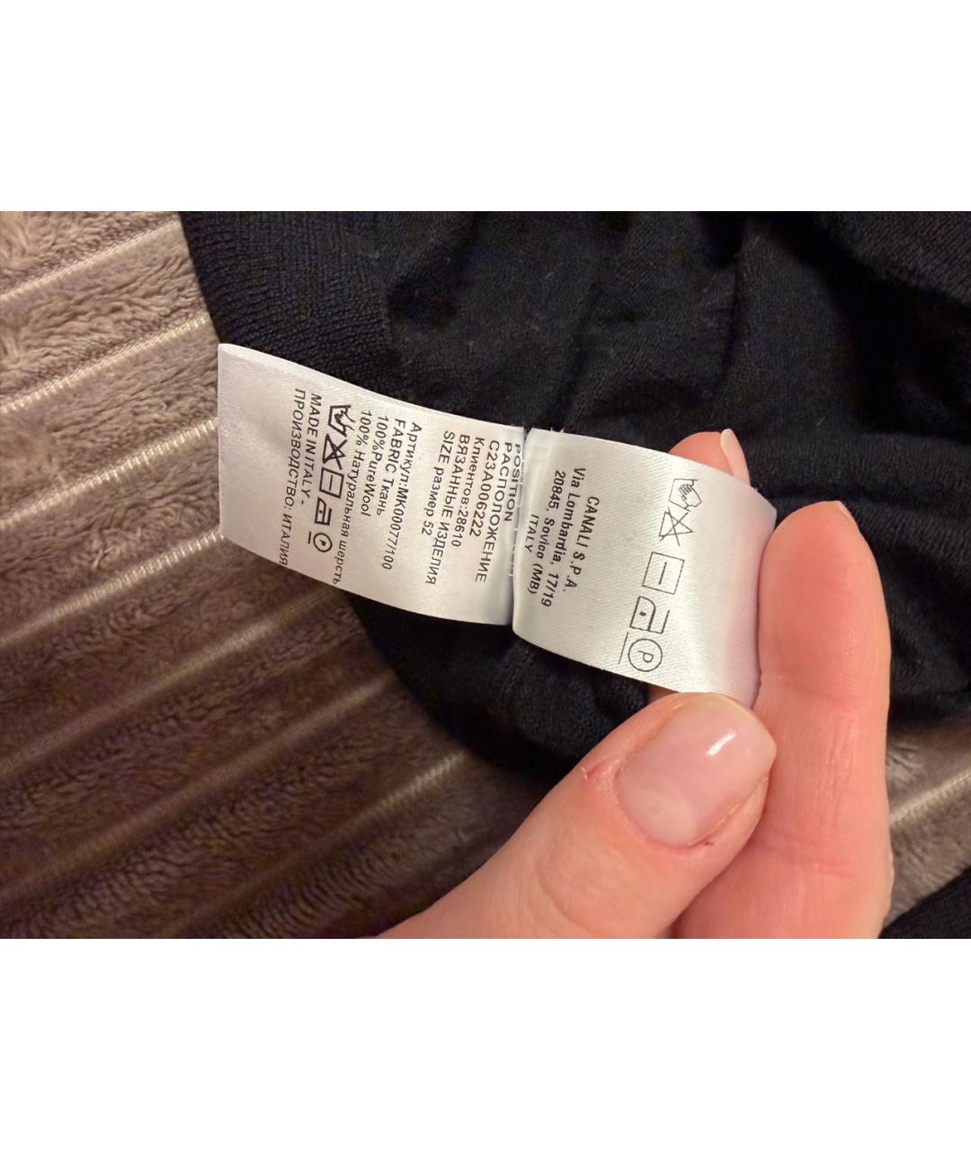 CANALI Черный шерстяной джемпер / свитер, фото 6