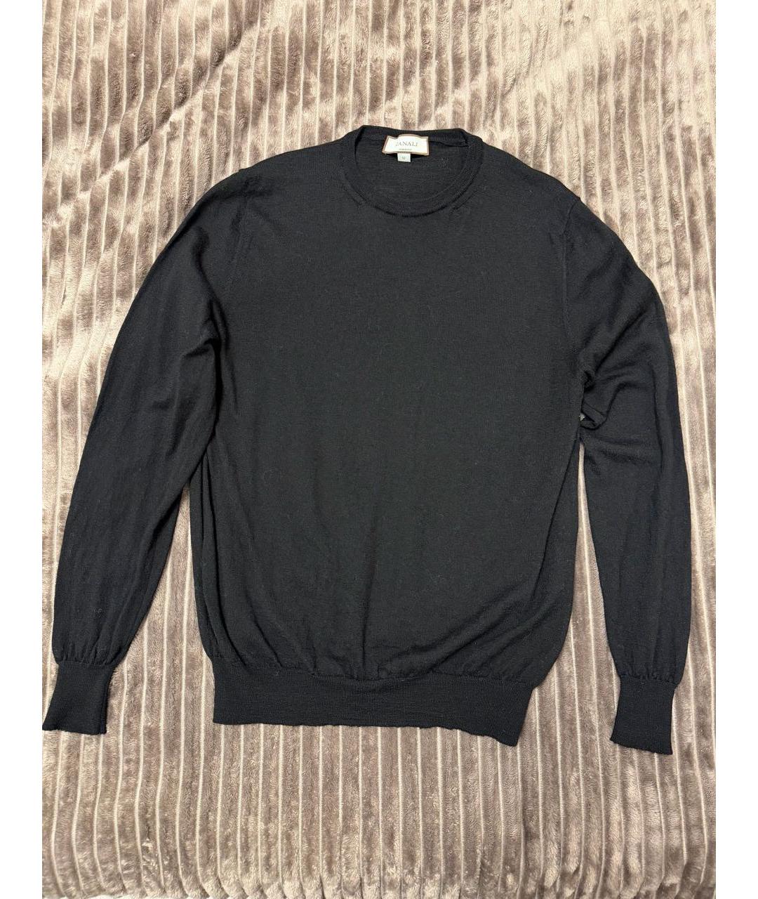 CANALI Черный шерстяной джемпер / свитер, фото 7