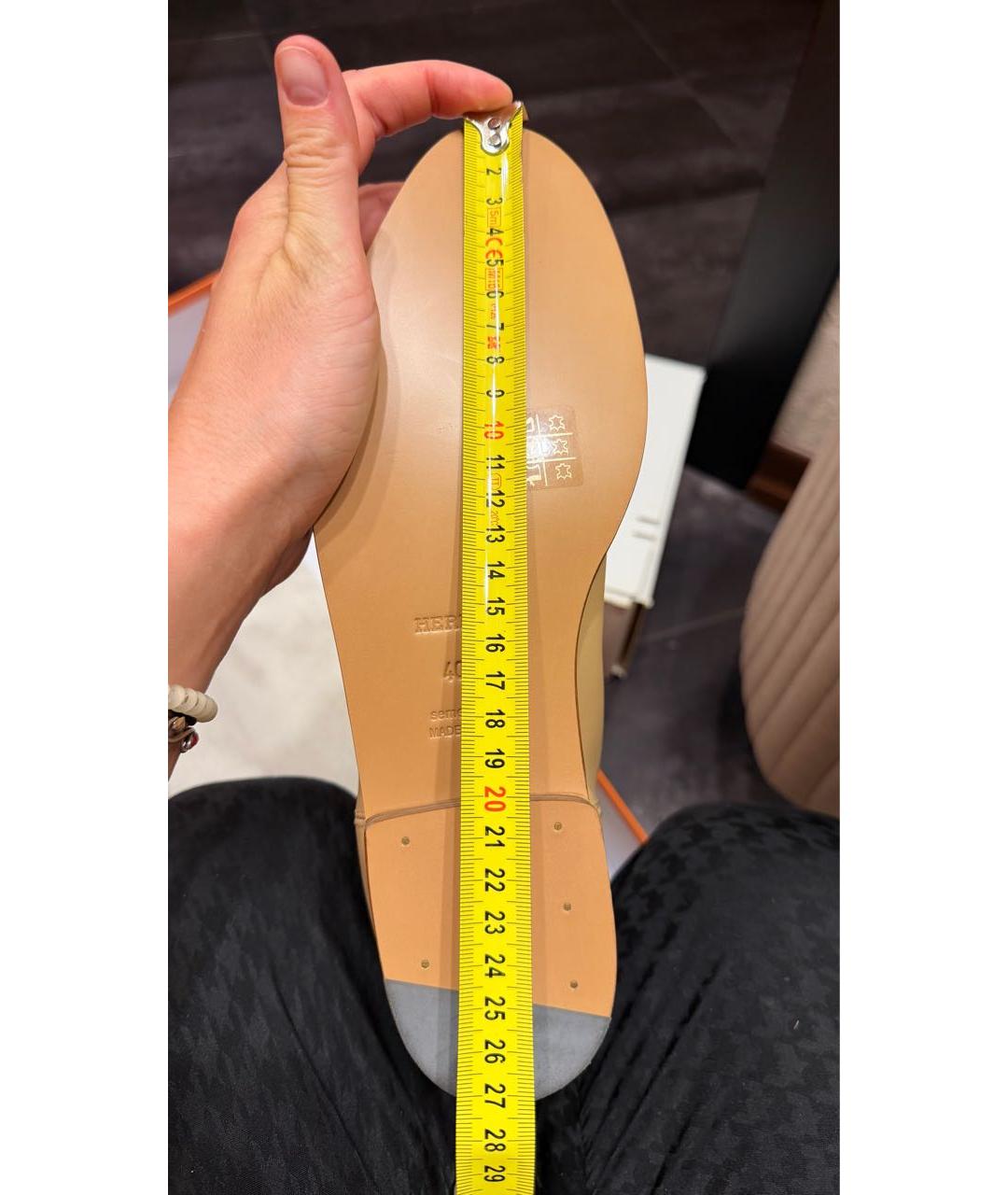 HERMES Бежевые кожаные сапоги, фото 8