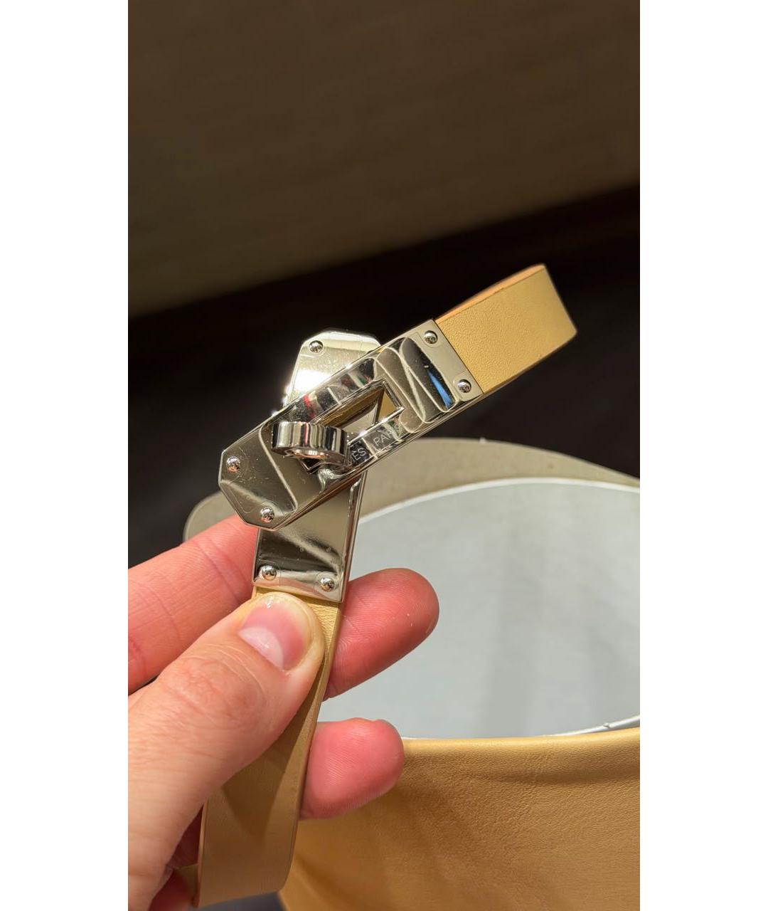 HERMES Бежевые кожаные сапоги, фото 3