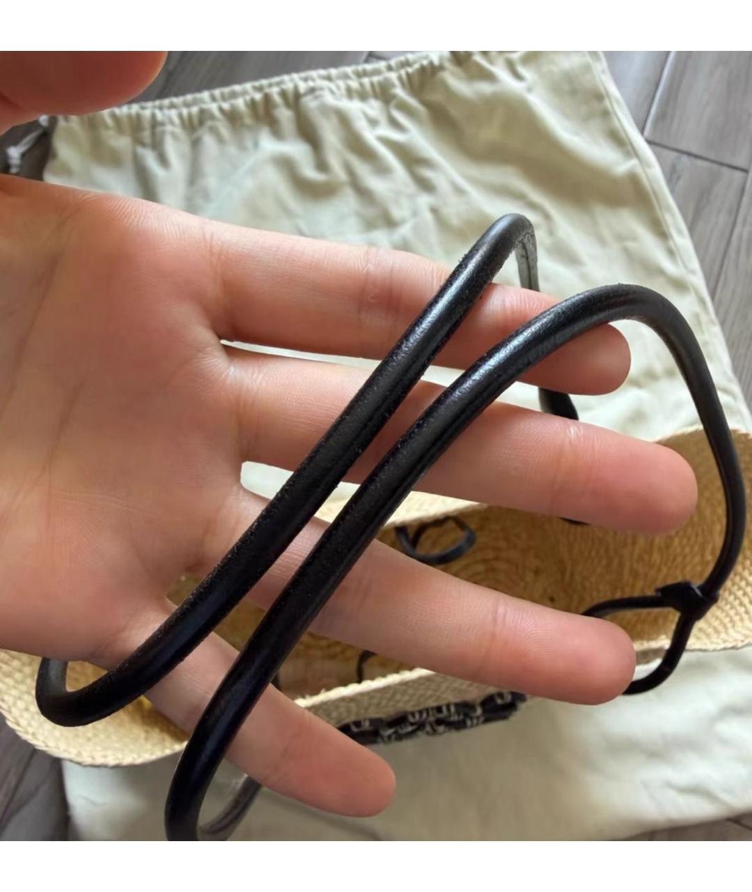 LOEWE Бежевая пелетеная пляжная сумка, фото 5