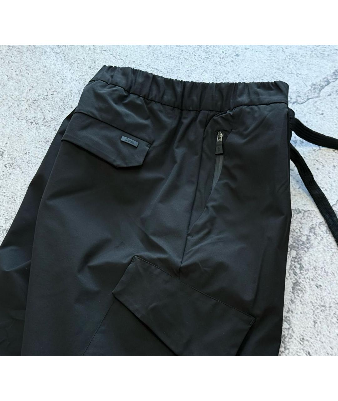HERNO Черные полиэстеровые повседневные брюки, фото 4
