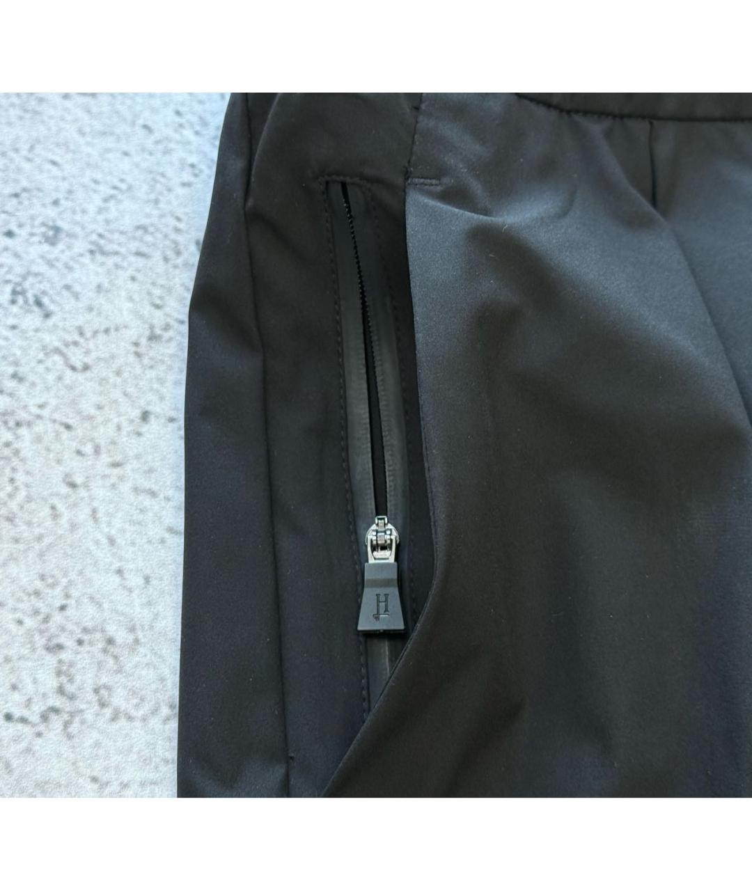 HERNO Черные полиэстеровые повседневные брюки, фото 6