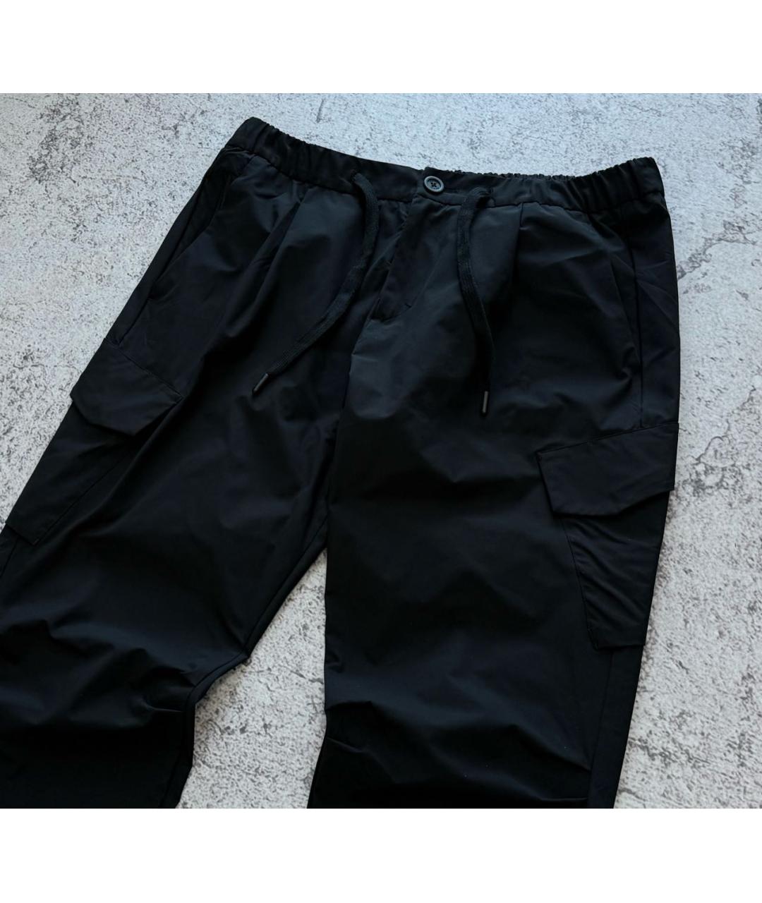 HERNO Черные полиэстеровые повседневные брюки, фото 3