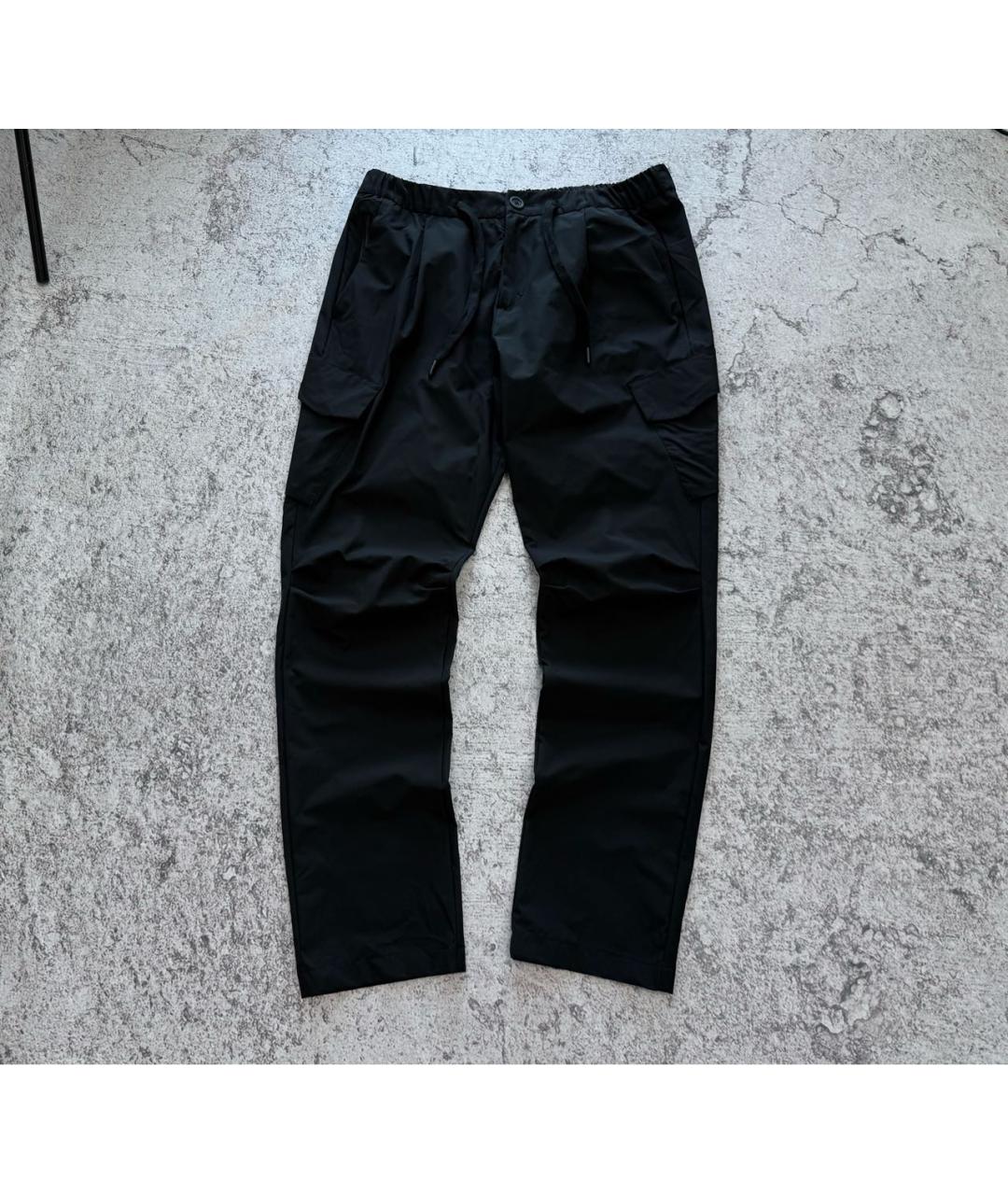 HERNO Черные полиэстеровые повседневные брюки, фото 9