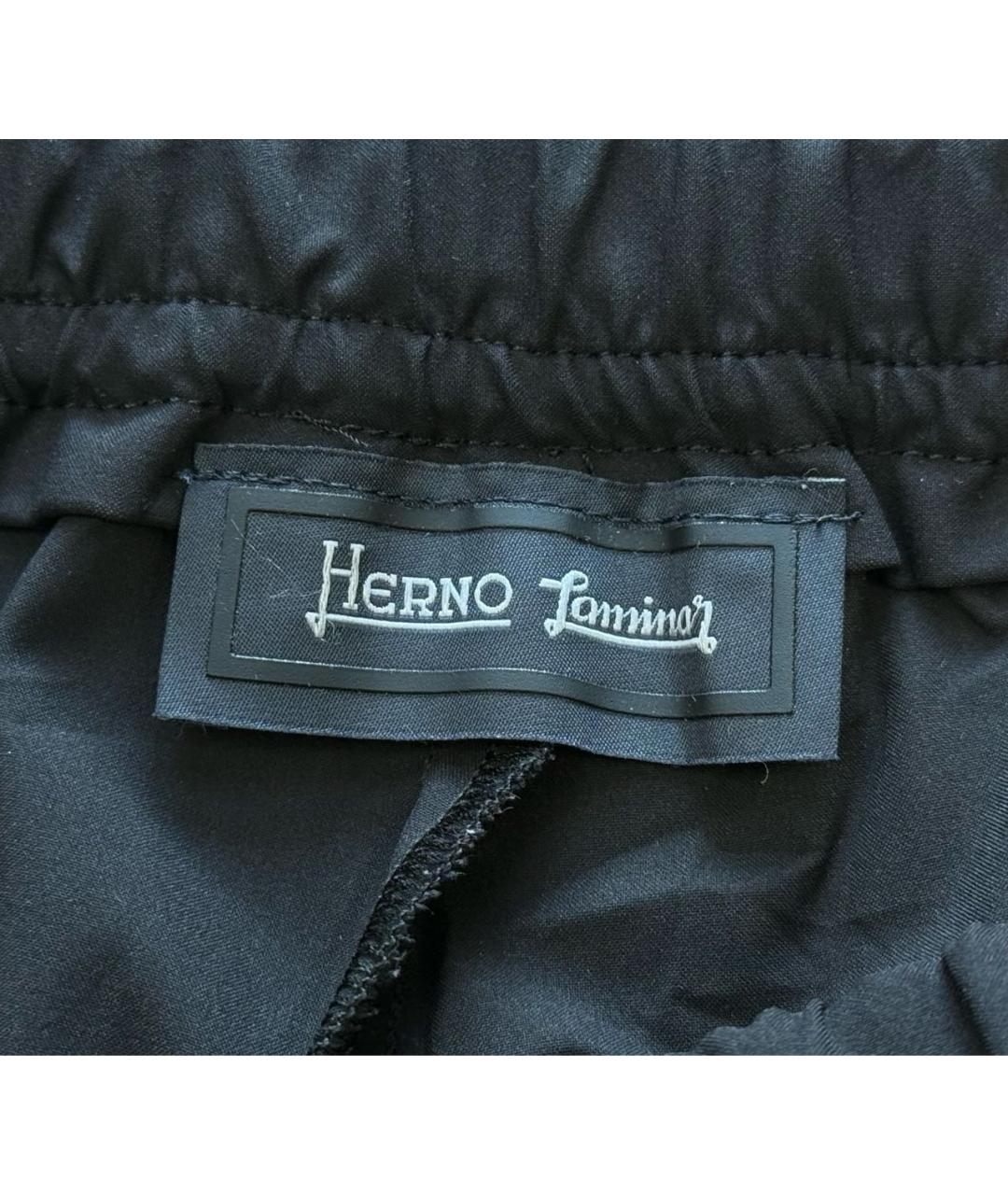 HERNO Черные полиэстеровые повседневные брюки, фото 7