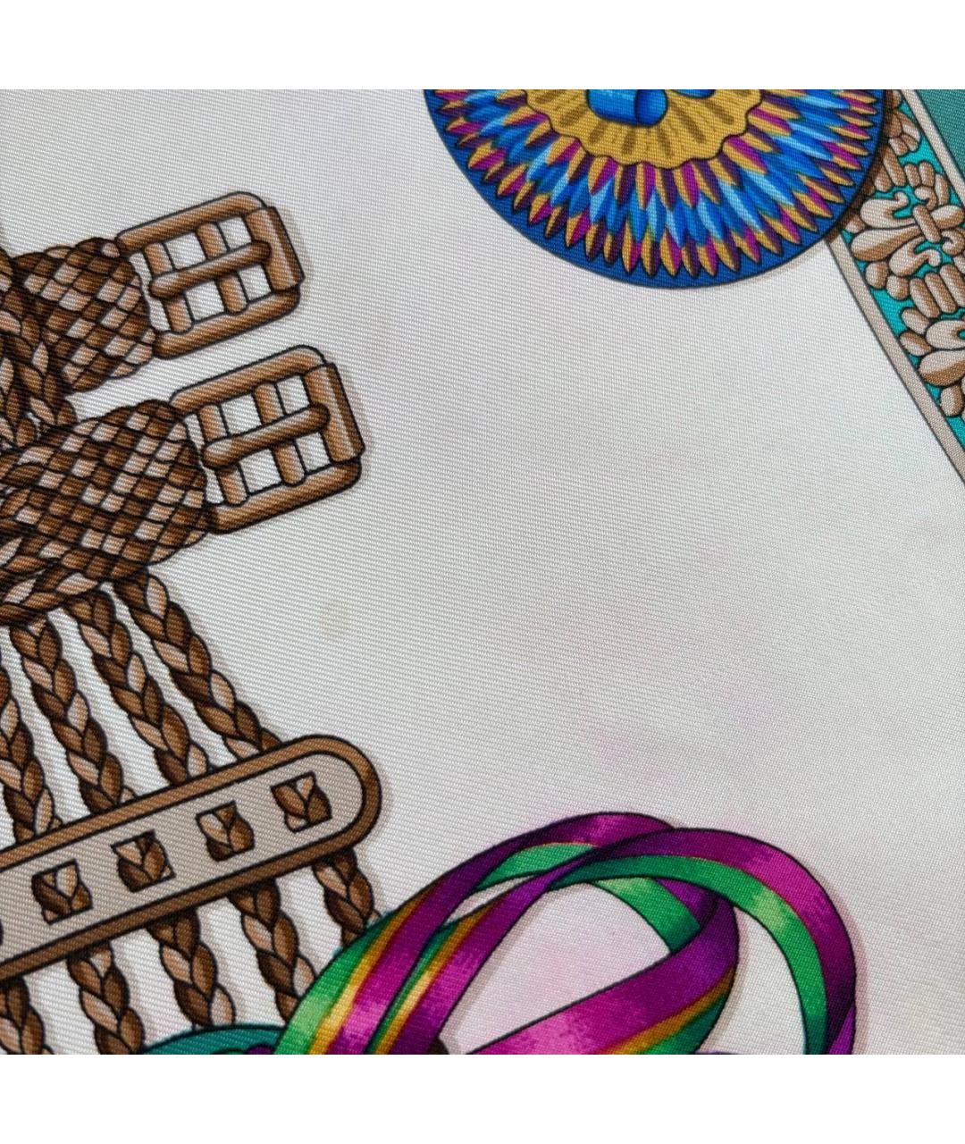 HERMES Мульти шелковый платок, фото 6