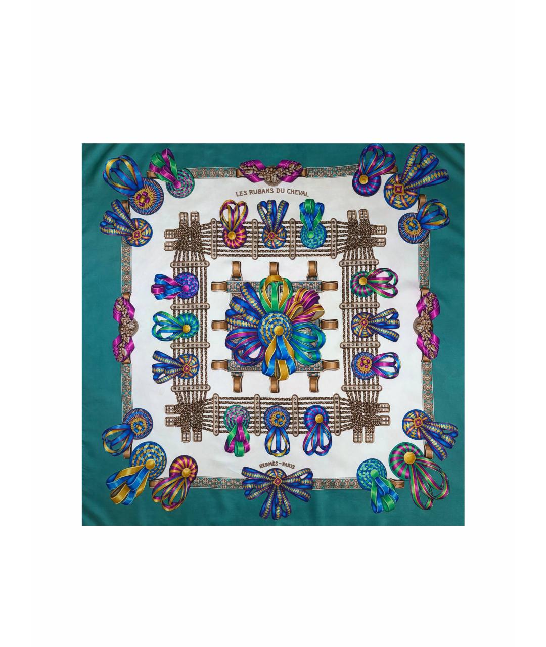 HERMES Мульти шелковый платок, фото 1