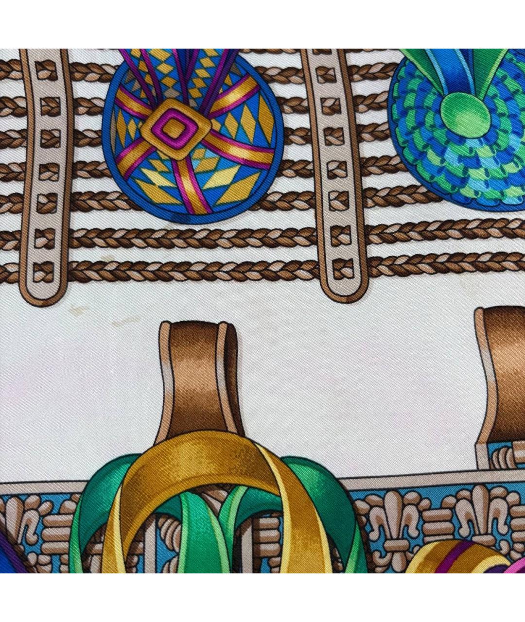 HERMES Мульти шелковый платок, фото 5