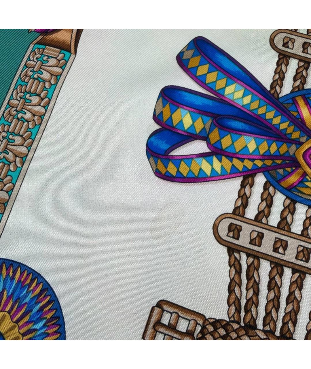 HERMES Мульти шелковый платок, фото 4