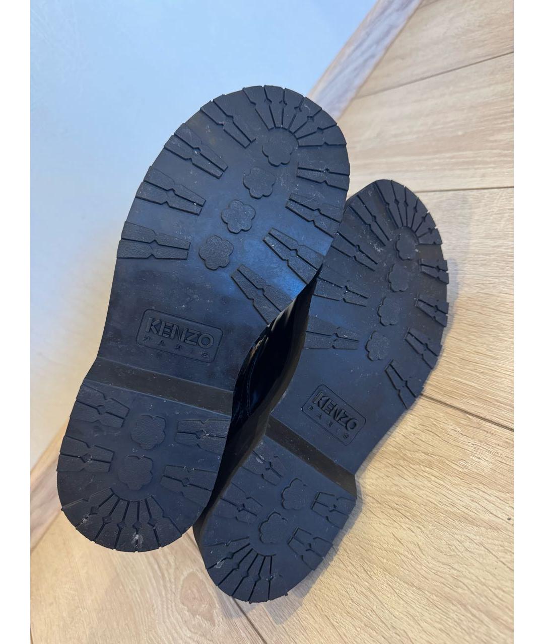 KENZO Черные ботинки из лакированной кожи, фото 4