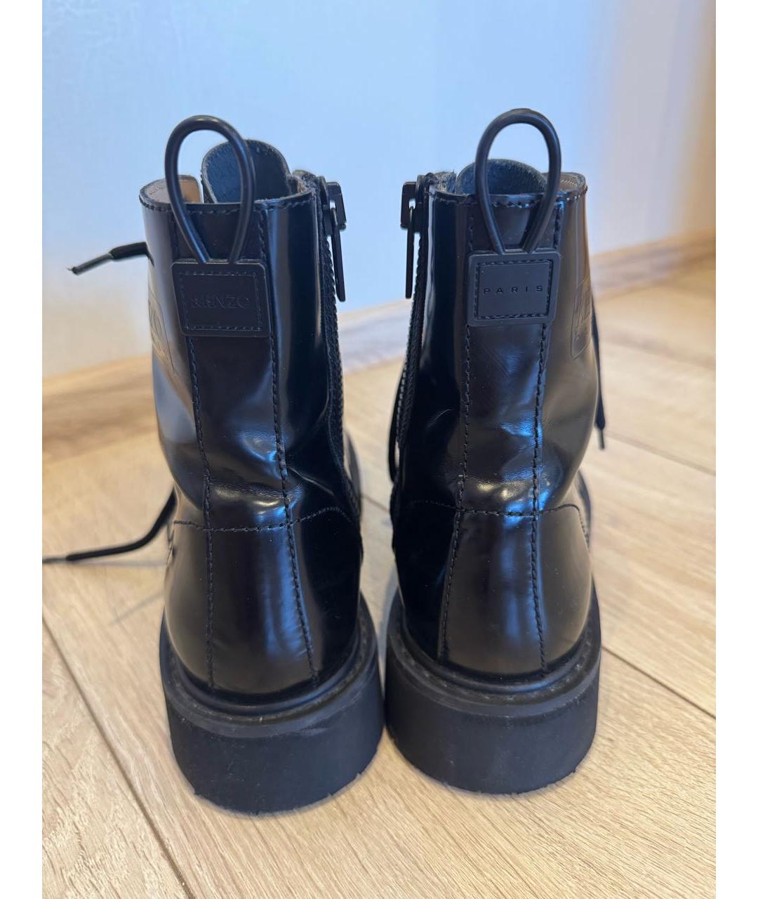 KENZO Черные ботинки из лакированной кожи, фото 3