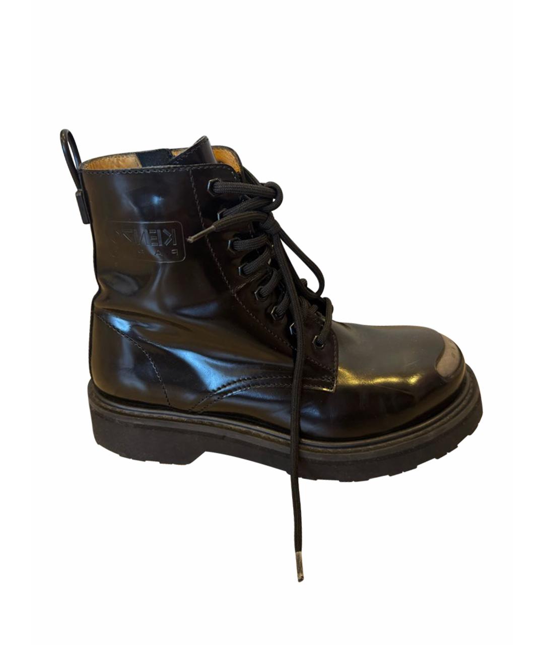 KENZO Черные ботинки из лакированной кожи, фото 1