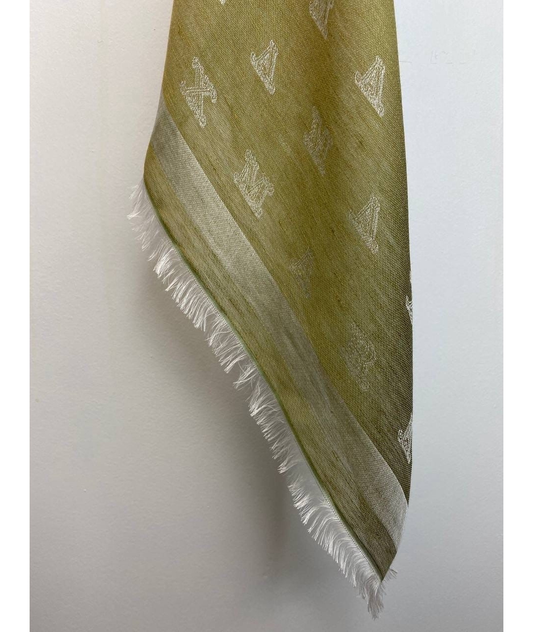 MAX MARA Зеленый льняной шарф, фото 2