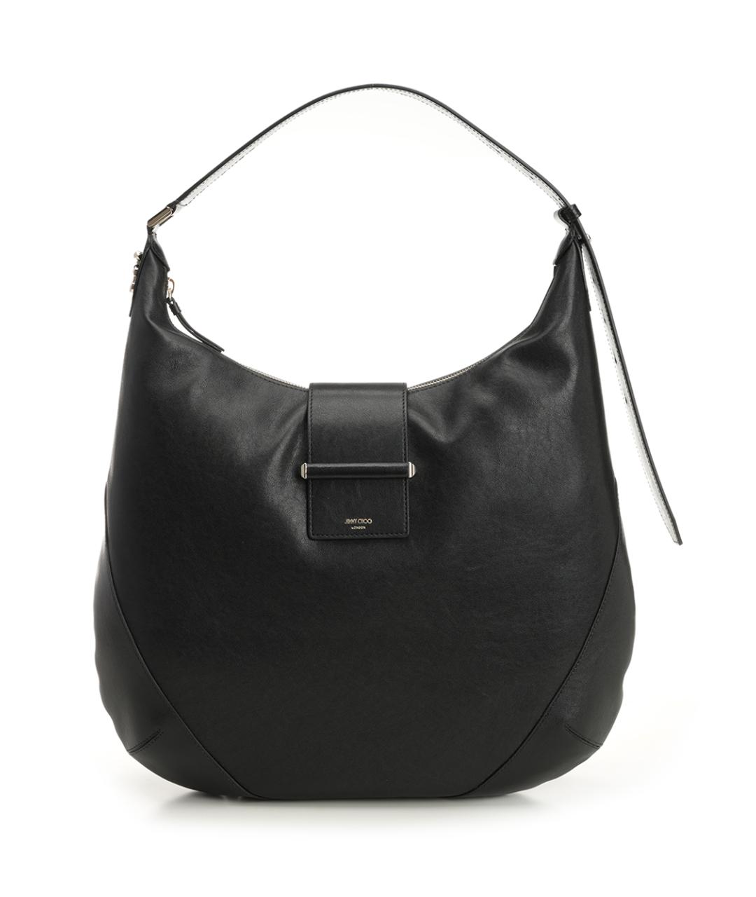 JIMMY CHOO Черная кожаная сумка через плечо, фото 1