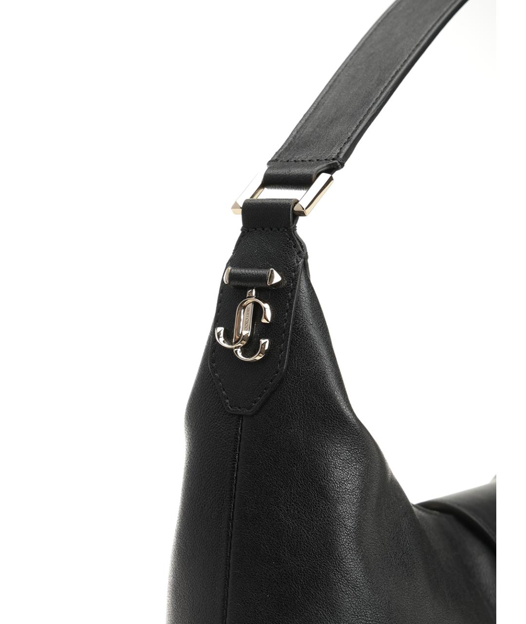 JIMMY CHOO Черная кожаная сумка через плечо, фото 5