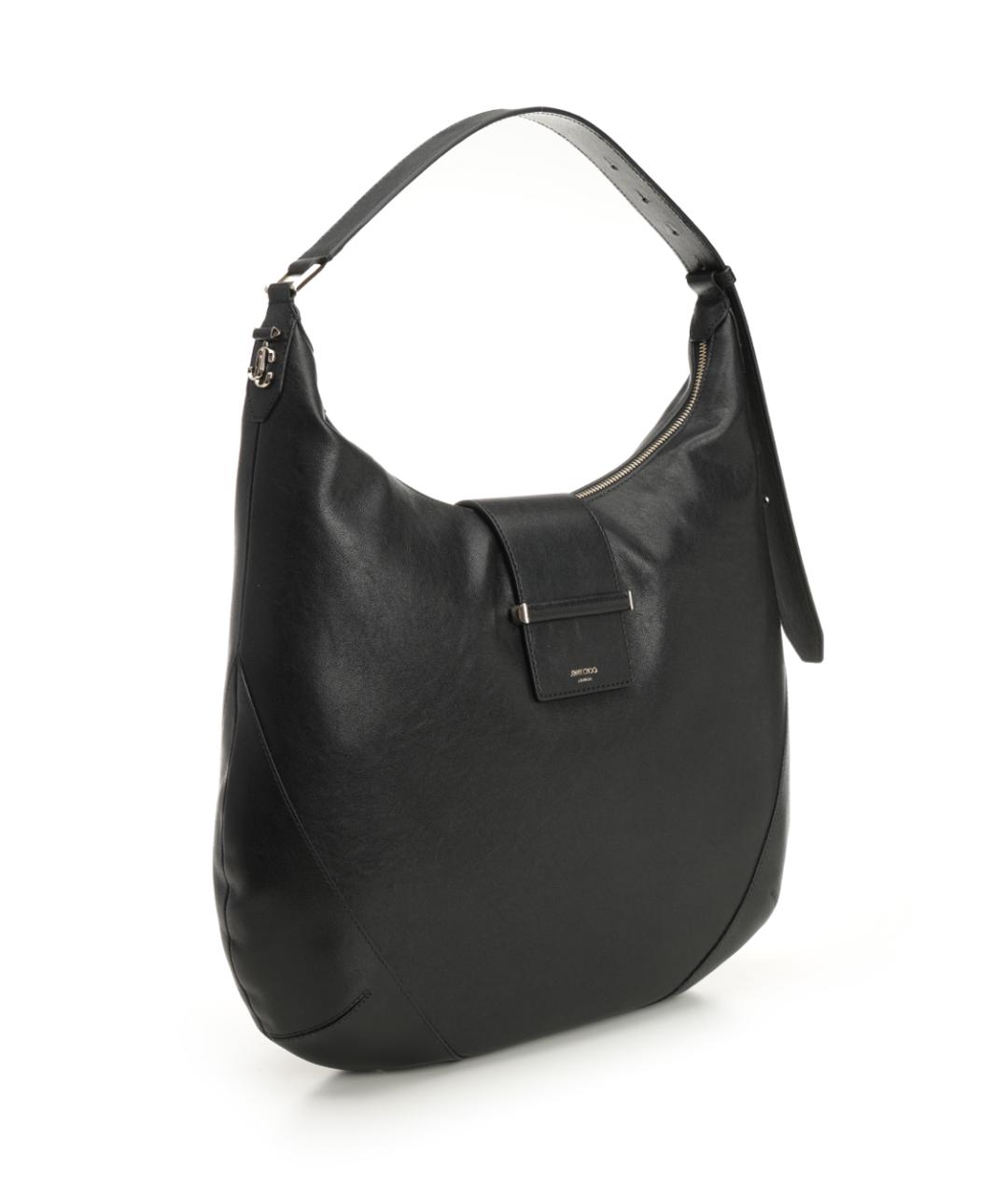 JIMMY CHOO Черная кожаная сумка через плечо, фото 2