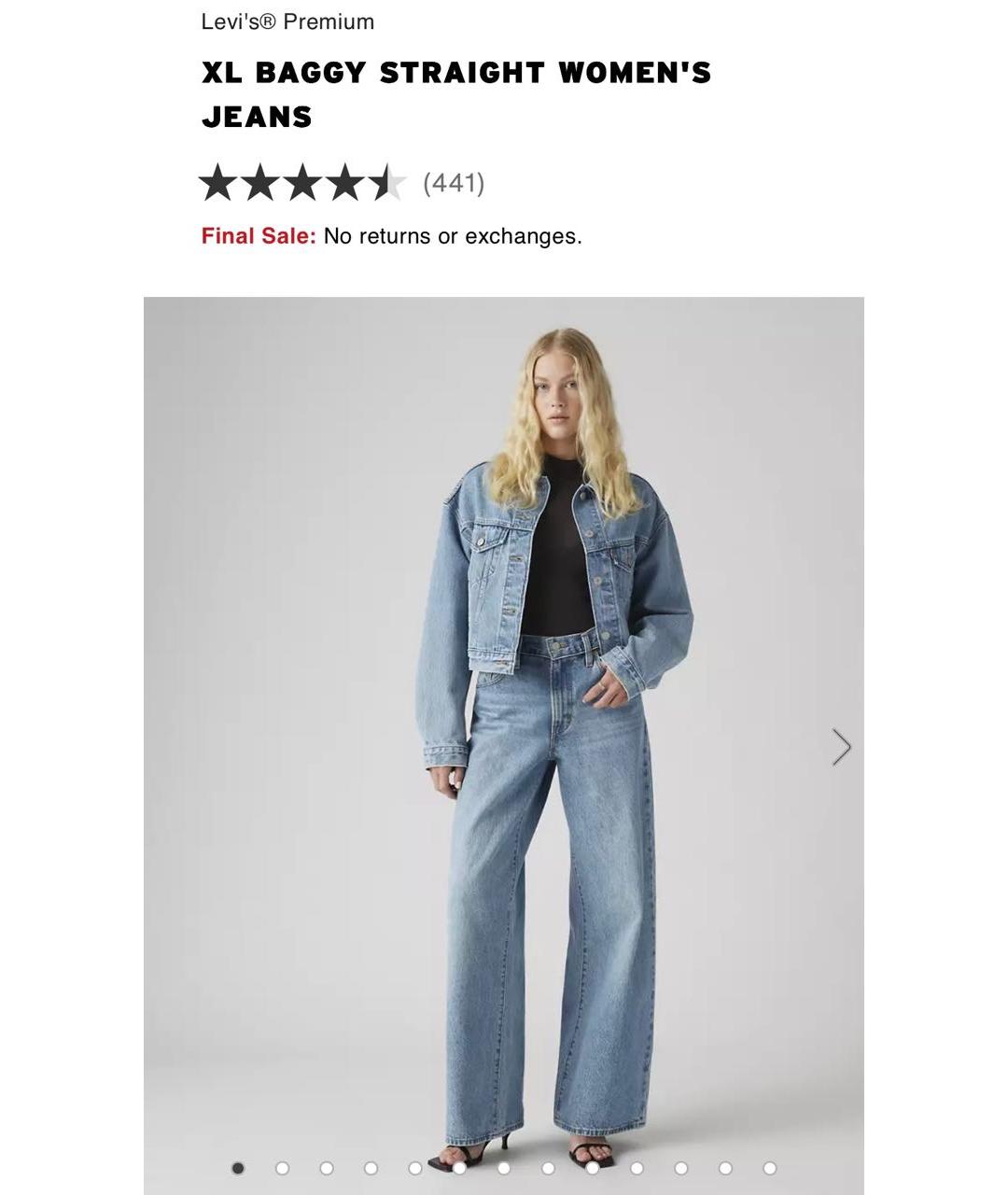 LEVI'S Синие хлопковые прямые джинсы, фото 5